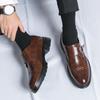 Men's British Pointed Toe Height-Increasing Leather Shoes for Business, Weddings, and Nightclubs