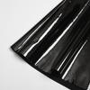 Women Dark Style Shiny Pu Leather Pleated A Line Mini Skirt