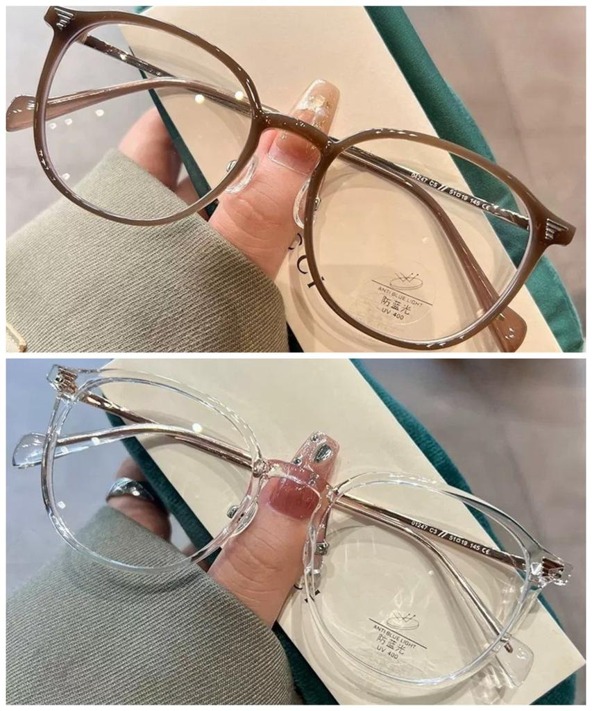 Anti Blue Light Glasses Luxury Frame Female Korean Style Big Face Round Face Plain Net Red Glasses Flat