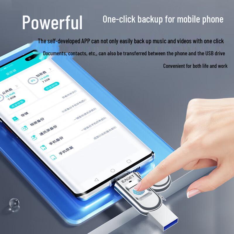 EAGET FU68 Fingerprint Encrypted Dual-Interface USB Flash Drive