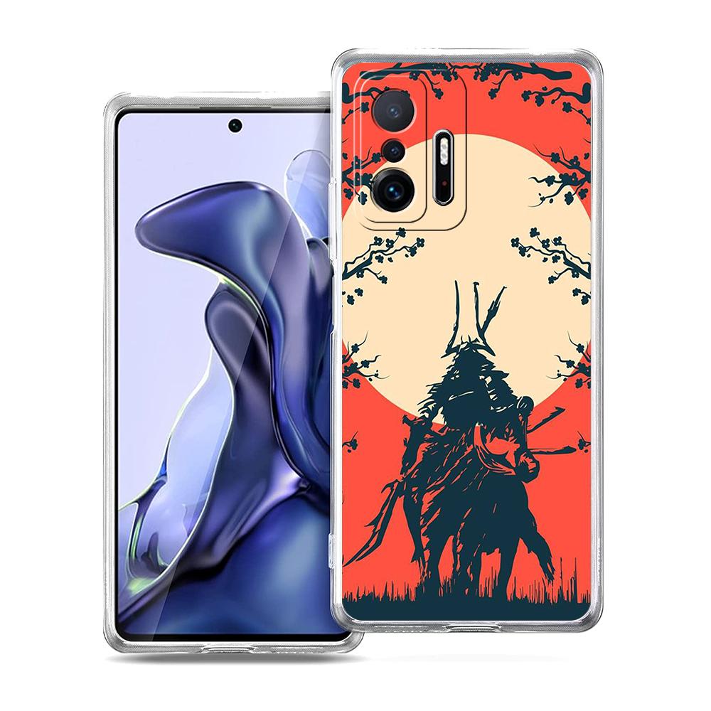 Japan Redsun Samurai bushido Phone Case For Xiaomi 14 13 12 Lite Mi 11 11X 13T 12T For Poco X5 X4 X3 NFC F5 F4 M4 Pro 5G Cover