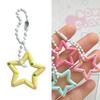 Stylish Adorable Acrylic Star Dot Keychain Fun and Unique Hollow Star Charm