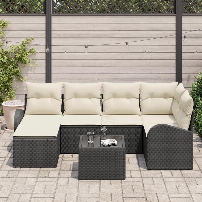VidaXL Ensemble de canapés de jardin 6 pièces avec coussins en rotin synthétique brun 3354786
