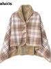 Multifunctional Shawl Blanket: Thickened Poncho for Office Napping, Leg Covering, Sofa Throw