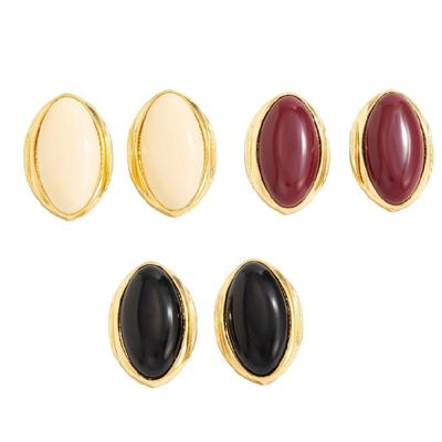 Elegant Geometric Elliptical Earrings Stylish Oval Shaped Ear Studs Fashion Jewelry Accessories for Women