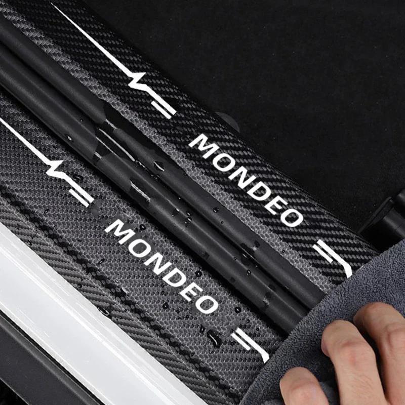 For Ford Mondeo Logo Car Door Sill Protector Sticker Waterproof Anti Scratch Guard Plate Decal Auto Modification Accessories