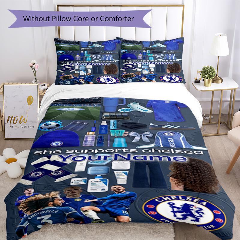 Chelsea Customize Your Name Bedding Set Breathable Duvet Cover with Pillowcases Home Decoration Birthday Gift