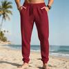 Pantaloni Jogger da Uomo a Nido d'Ape Coulisse Vita Elastica Polsini a Costine Casual Loungewear Aderenti Pantaloni da Tuta