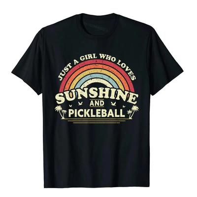 Camiseta de Pickleball. Camiseta Algodonizada para Niña Amante del Sol y el Pickleball Camisetas Divertidas Unisex Camisetas Normcore