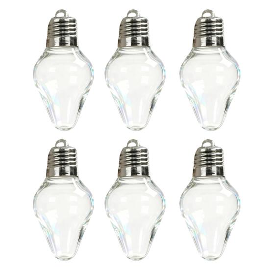 Christmas Bulb Gift Jar Clear Plastic Fillable Light Bulbs Shape Ornaments