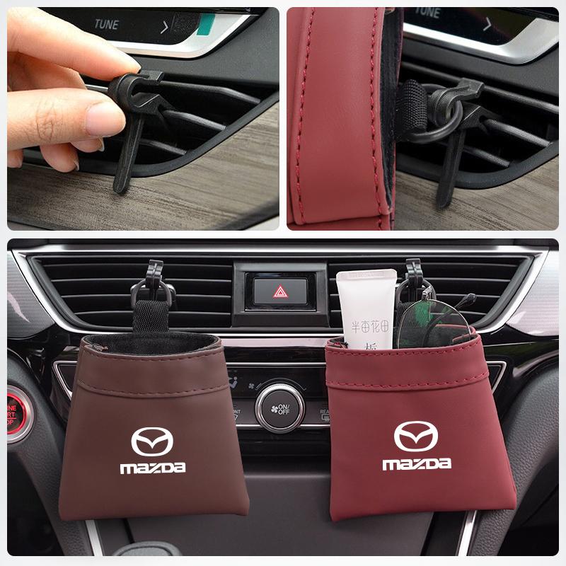 Car Leather Storage Bag Glasses Phone Key Organizer Box For Mazda 2 6 3 CX5 CX80 CX70 CX90 MX30 CX60 CX50 CX30 BT50 e-TPV CX3