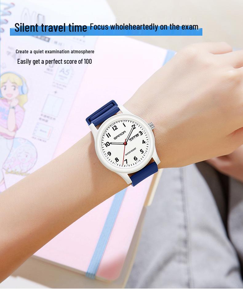 Sanda Men's & Women's Student Waterproof Silent Dual Calendar Quartz Watch