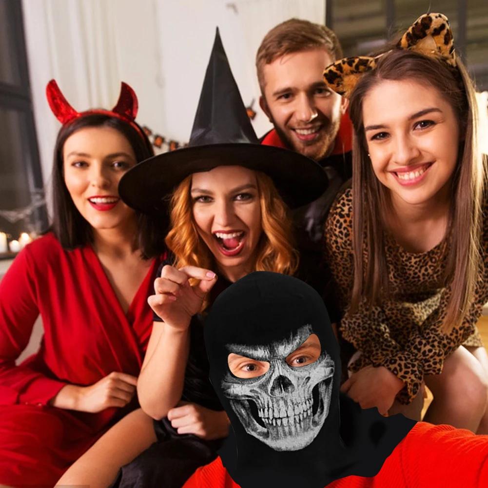 Unisex Ghosts Skull Half/Full Face Mask Ghost Skeleton Mask Scary Horror Skeleton Skull Mask for Cosplay Party Halloween Cycling