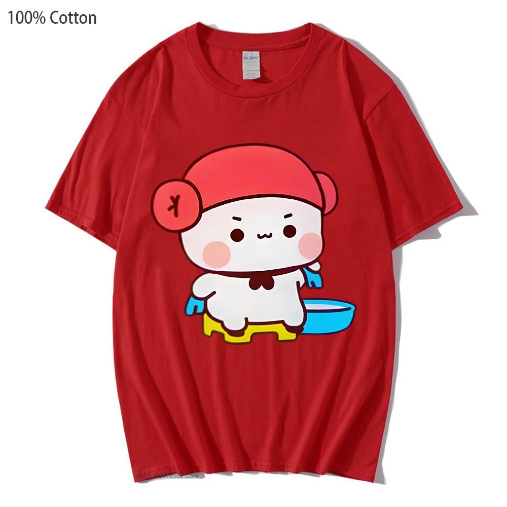

Mochi Panda and Brownie Bear Enjoying The Bath Shirt Cute Dudu and Bubu Couple T-Shirts Summer Clothes for Men Women XL
