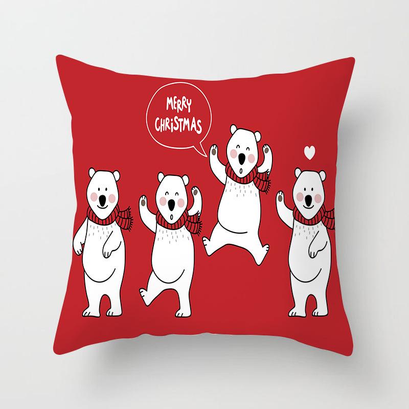 Christmas Cartoon Animal Car Sofa Pillow Cushion Cover Digital Printed Pillow Cover