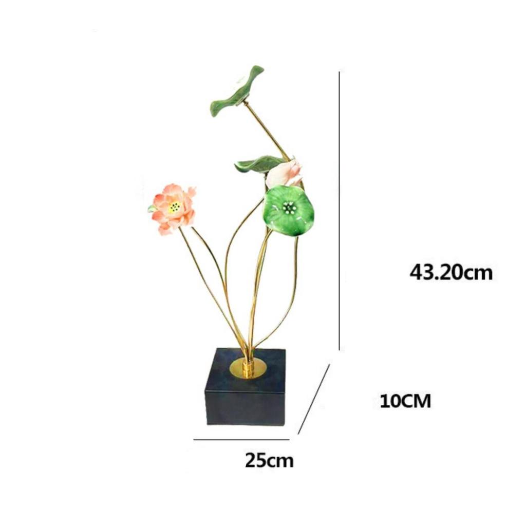 Metal Floral Sculpture Elegant Botanical Ornament for Living Room