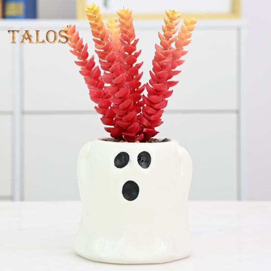 Ghost Planter Ceramic Cute Ghost Flowerpot Halloween Ghost Pot with Funny Expressions Gift for Succulent Lovers