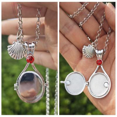 Nouveau Collier Sirène H2o Médaillon Coquillage Ouvrable avec Breloque Coquille Saint-Jacques Bijou Cadeau pour Femmes Filles