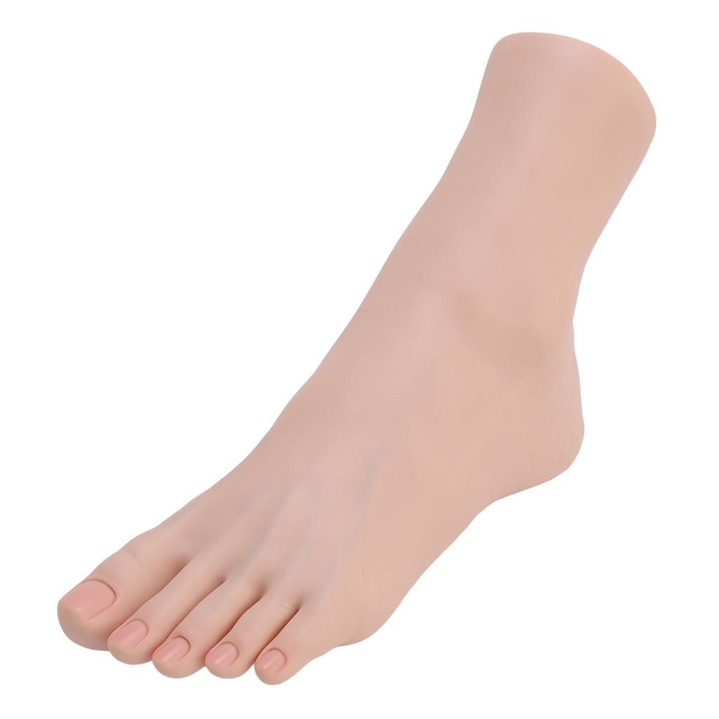 Silicone Foot Model Soft Touch Flexible Joint Positioning Realistic Mannequin Foot for Nail Art Jewerly Display Left