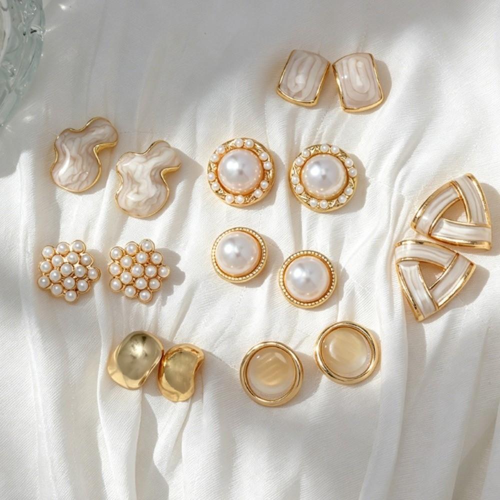 Gold Color Imitation Pearl Earrings Retro Style Simulated Pearl Earrings Gifts for Women