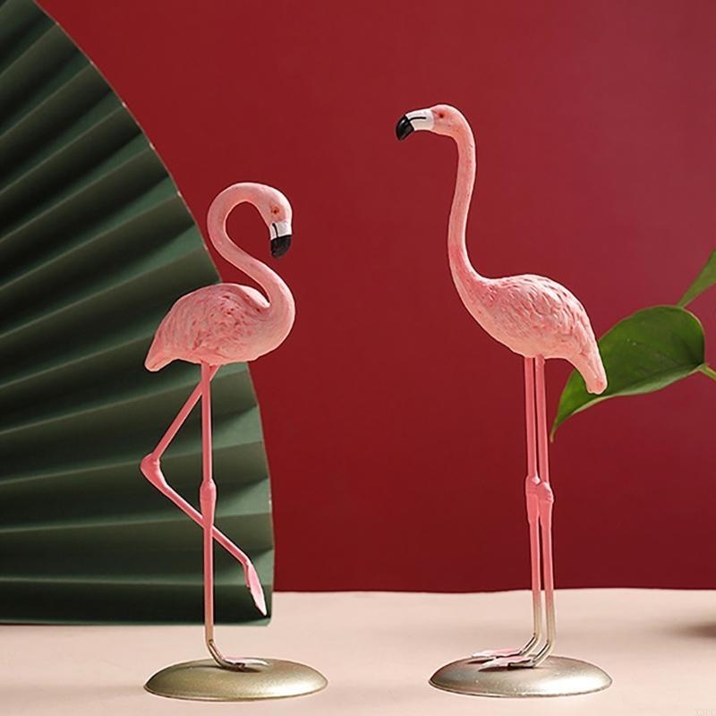Flamingos Decoration Animal Sculpture, Resins Tabletop Figure for a Touch Charm X3UC
