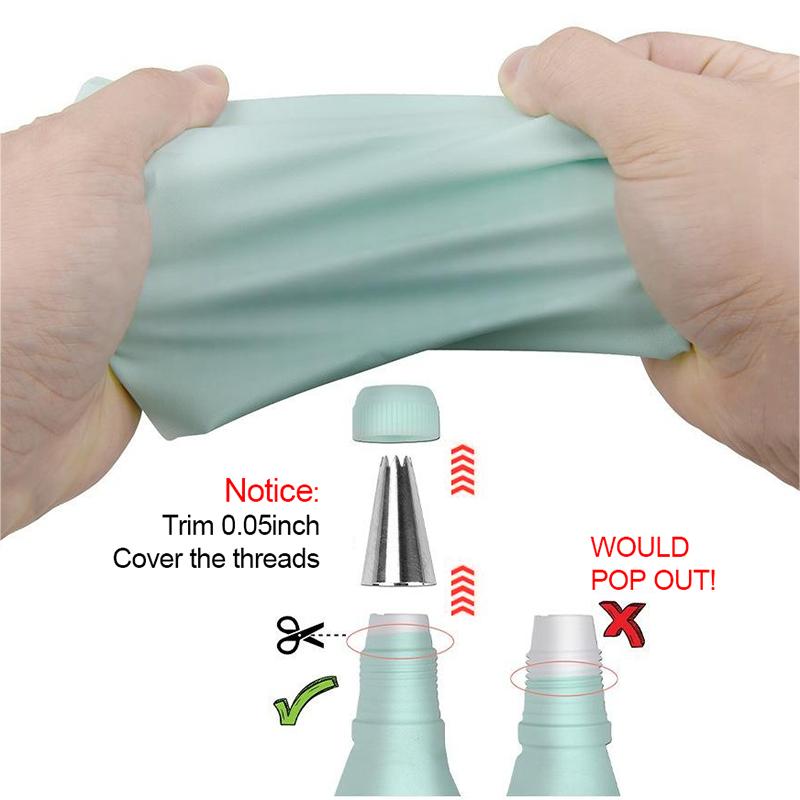 Professional Pastry Sleeve Reusable Silicone Piping Bags Large Pastry Nozzles Cake Baking Accessories Cake Decorating Dggj01