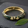 Traditional Vintage Cloisonne Bangle Colorful Women's Hand Bracelet Flower Crystal Bangle  Girls
