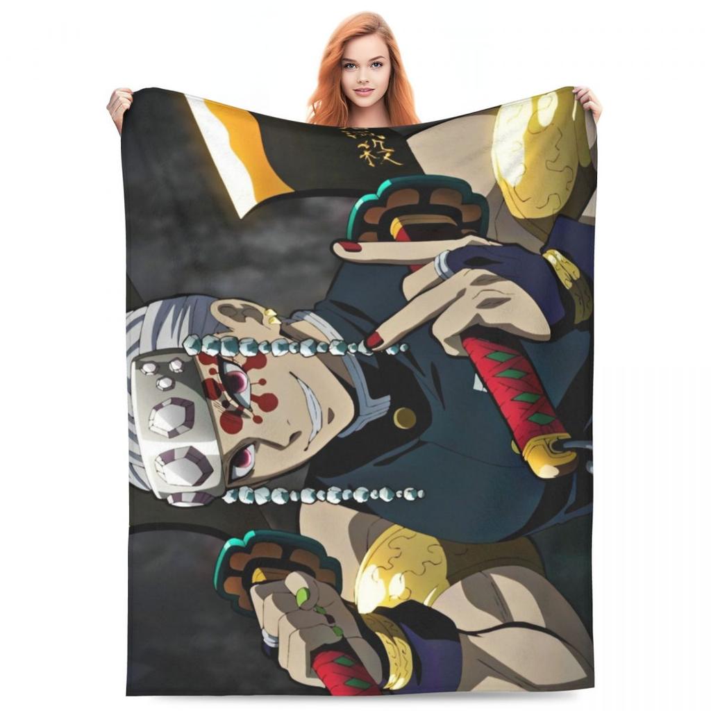 Zvukový pilíř Tengen Uzui Flanelová deka Anime Demon Slayer Vlastní přehoz na postel pohovku gauč 150*125cm Přikrývka