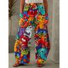 Lange Hose mit Cartoon-Katzen-Aufdruck