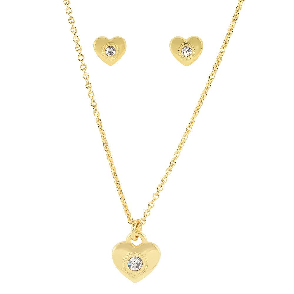 Marc Jacobs Jewelry Pendant and Earring Set J341MT1PF21 Necklace Women's (962 Gold/Crystal) [Pre-owned]