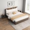 Modern Minimalist Solid Wood Panel Bed - Double (1.8m) or Single (1.2m) for Master Bedroom or Rental Room