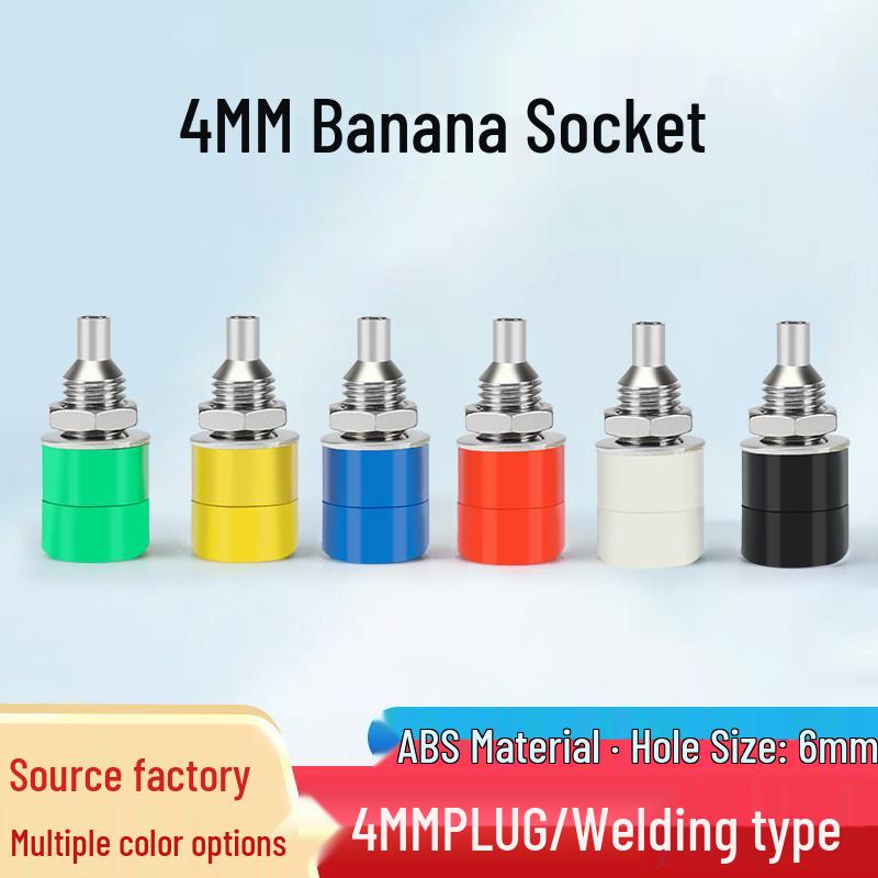4mm Banana Socket with 6mm Panel Hole, Nickel-Plated Copper Terminal for Teaching Instruments and Testing. красный