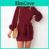 Luxurious Womens Long Sleeve Knit Bodycon Bandage Mini Dress For Chic Winter Style