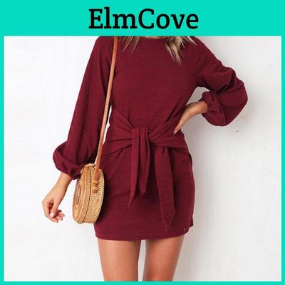 Luxurious Womens Long Sleeve Knit Bodycon Bandage Mini Dress For Chic Winter Style
