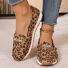 Fashion New Leather Women Flats Brand Handmade Women Casual Leather Shoes Leather Moccasin Fashionable Leopard Print Women Driving Shoes