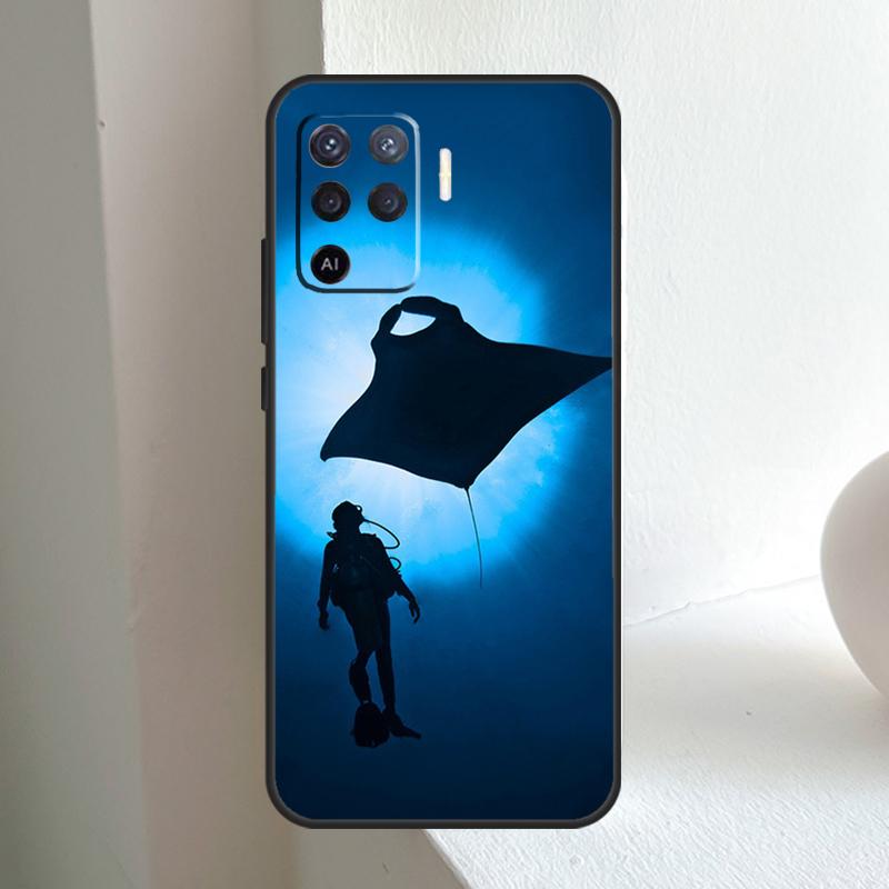 Animal Manta Ray For OPPO A80 A60 A40 A5 A6 Pro A15 A17 A57 A16 A76 A96 A18 A38 A58 A78 A98 A54 A74 A94 Case