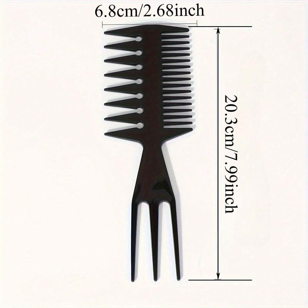 1pcs Men'S Retro Back Texture Comb, Pp Plastic Large Tooth Wide Tooth Oil Head Styling Special Hair Comb