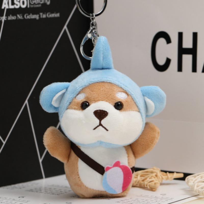 Small Shiba Inu Plush School Bag Pendant Keychain Ins Doll Keychain Backpack Pendant Cute Doll Keychain