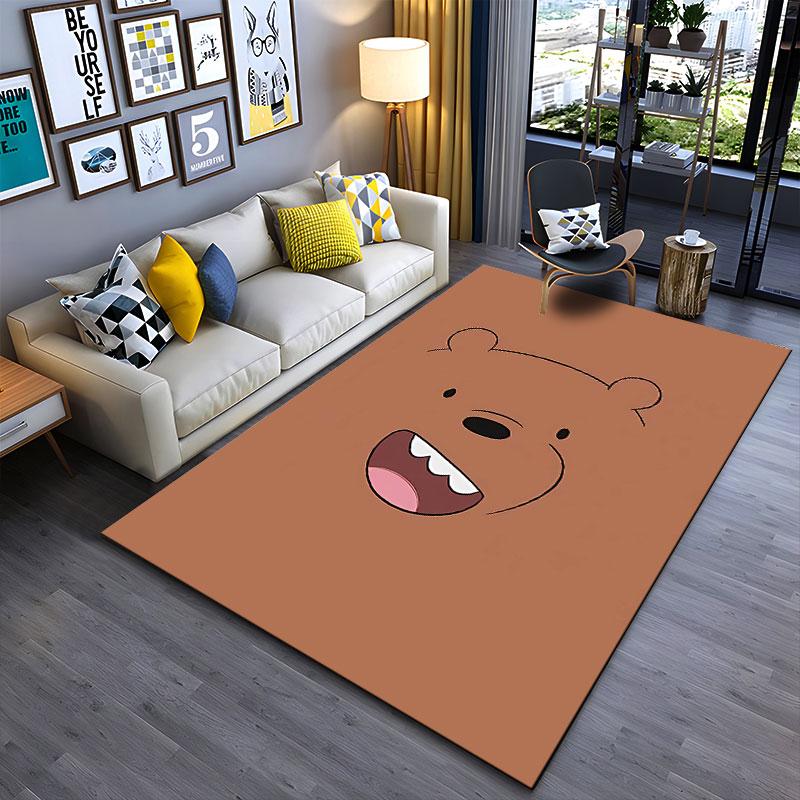 Cute Cartoon Bear Face Carpet suitable as a non-slip mat for the living room or bedroom sofa
