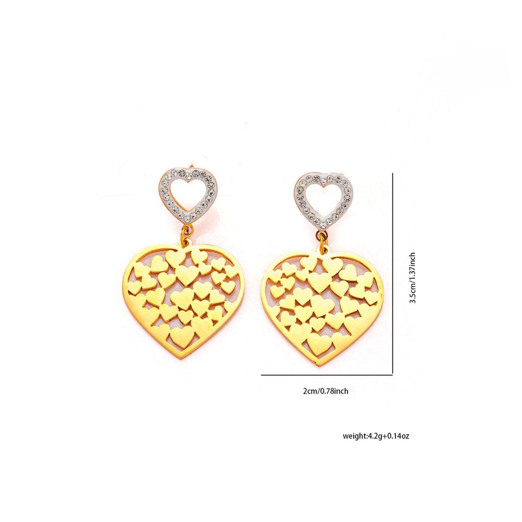 Stainless Steel Women's Luxury Versatile Stud Earrings with Unique Design