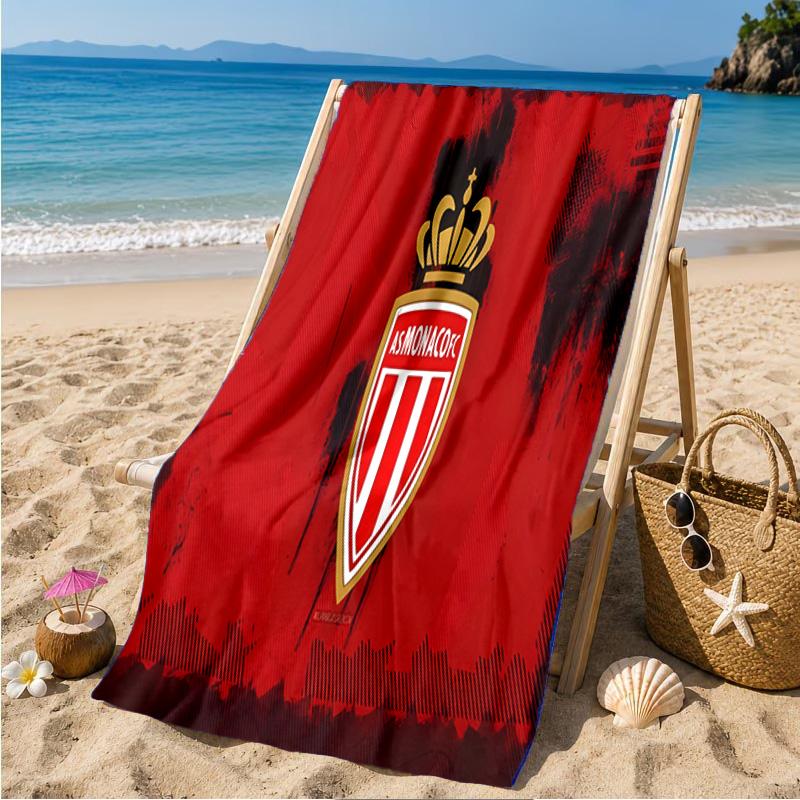 AS Monaco Wappen Strandtuch Mikrofaser Strandtuch, Leicht und Schnelltrocknend, für Sommerreisen, Schwimmbad-Fan Geburtstagsgeschenk