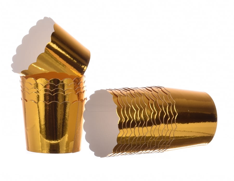 Tall Gold Paper Cupcake Liners 50X48 / 50 Pcs