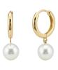Alleun Silver 925 Freshwater Pearl One-Touch Ring Earrings Bold