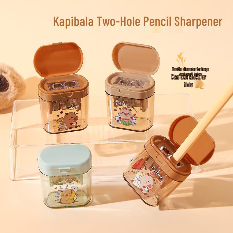 

Capybara Double-Hole Cartoon Pencil Sharpener - Cute, Portable Mini Student Sharpener