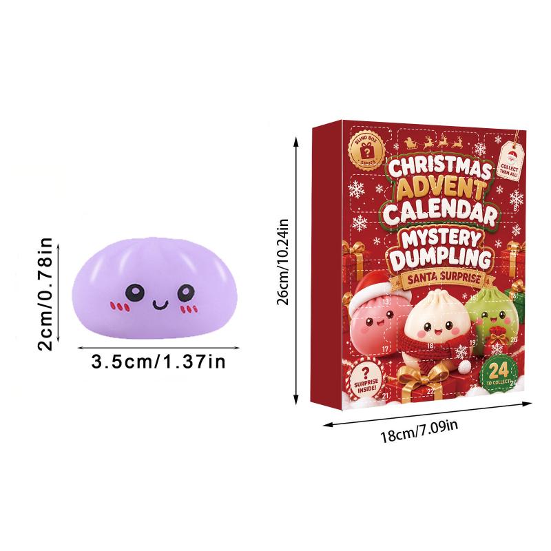 24 Days Christmas Dumpling Advent Calendar Countdown Squeeze Mochi Fidget Toy For Kids Christmas Gift