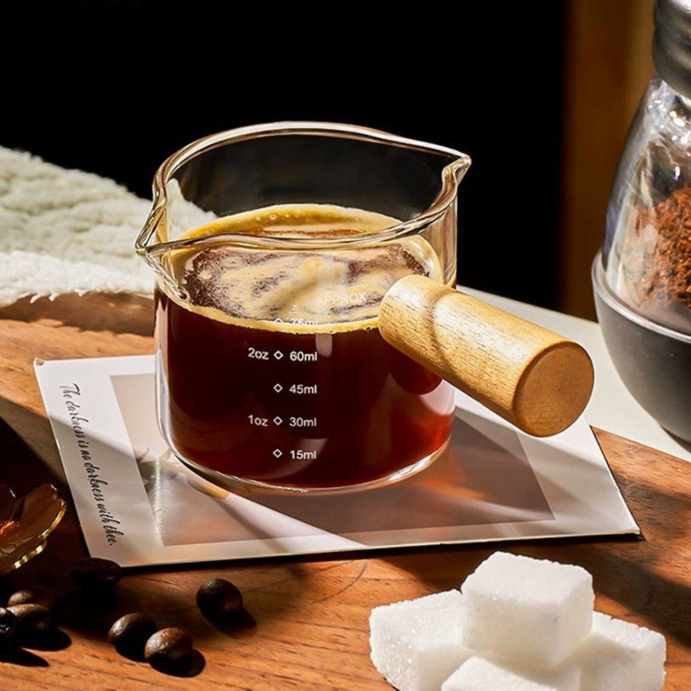 Clear Triple Pitcher Milk Cup V-Shaped Mouth Glass Espresso Cups  Espresso