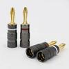 4pcs/10pcs  Banana Connector 4mm Speaker Banana Plugs 24K Copper Gold Plated 4mm Banana Jack Match with 4mm Binding Post