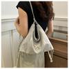 Women's Faux Leather Bucket Bag, Double Strap Butterfly Texture Shoulder Crossbody Purse, Soft Handbag with Phone Pocket
