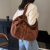Women's Large Capacity Corduroy Handbag Drawstring Shoulder Bag Tote Bag