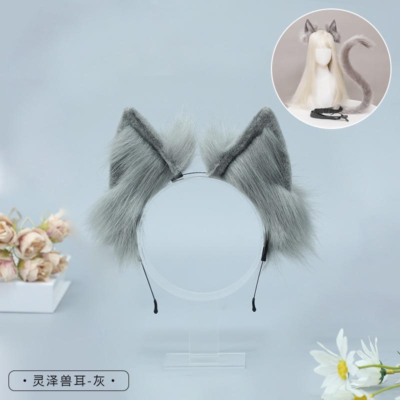 Un accessoire d'oreille d'animal simulé, une robe de fête mignonne de bande dessinée, un couvre-chef fait main, un serre-tête en peluche oreilles de chat pour femme.
